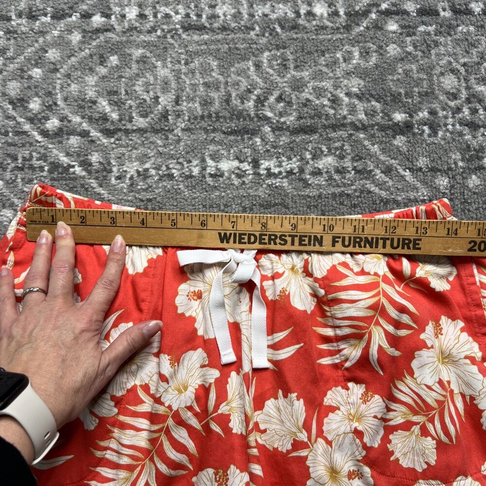 BedHead Pajama Shorts Women's Medium Red White Floral Print Sleep Lounge Organic - Picture 3 of 8